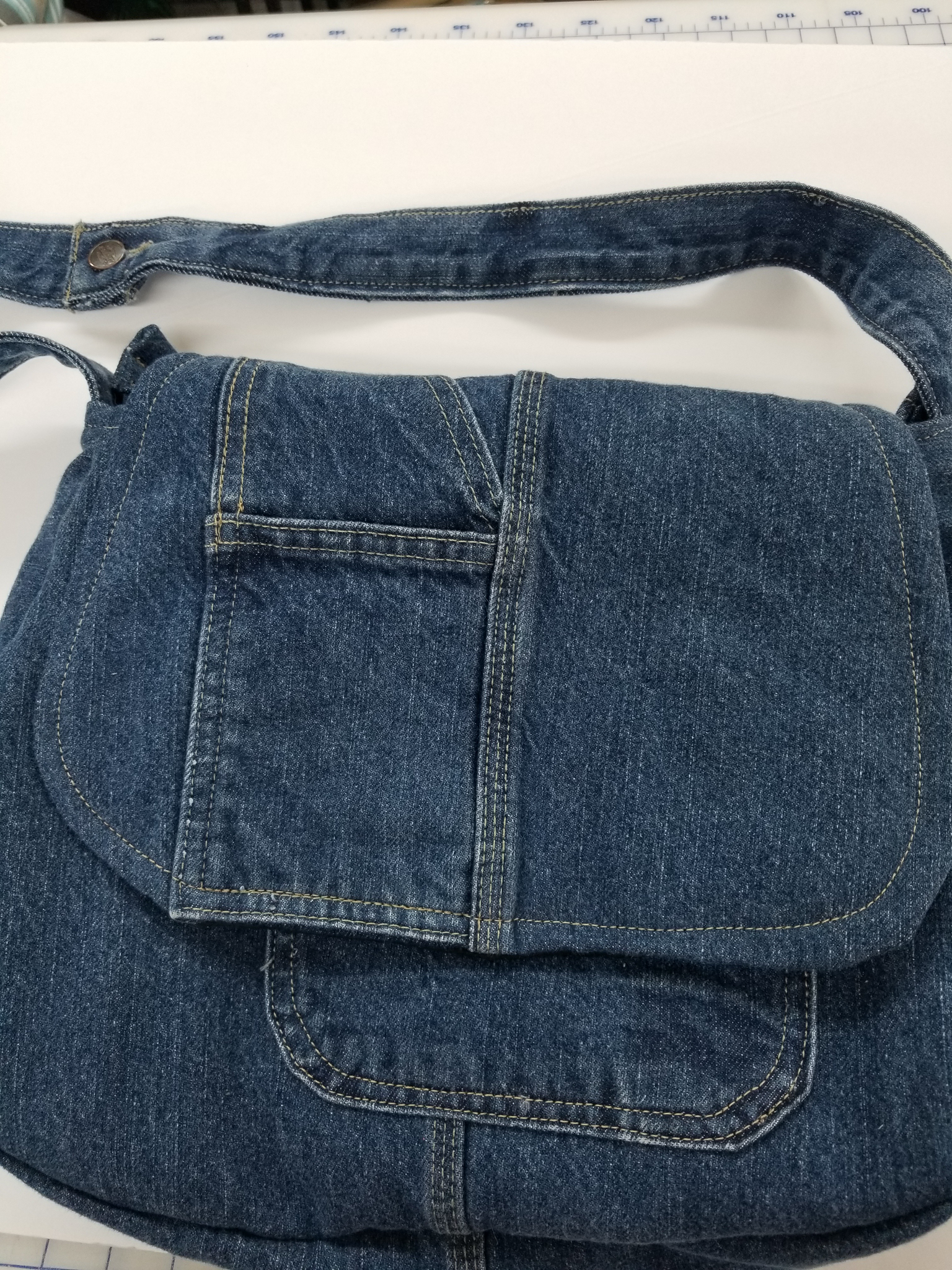 denim messenger bag