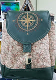 Leather and Cloth with Embroidered Flap