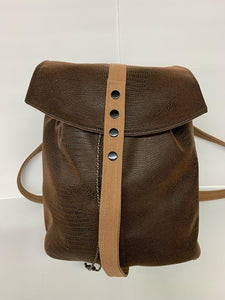 Medium Cloth and Leather Backpack